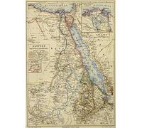 ARA STEP Antique Vintage World Maps Asia Europe America Australia Posters Wall Art Decor Prints UNFRAMED C (297 x 420 mm / 11.7 x 16.5 inches, EGYPT, SUDAN & ETHIOPIA MAP, CIRCA 1880)