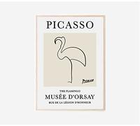 Ara Step Famous Pablo Picasso Paintings Wall Art Poster Prints UNFRAMED (297 x 420 mm / 11.7 x 16.5 inches, Pablo Picasso Flamingo Sketch Line Drawing Art Print Esquisse Le Flamand, Museum Exhibition