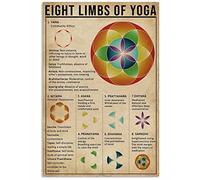 Ara Step Retro Yoga Art Poster Prints (Eight Limbs Of Yoga Vertical Art Print Poster, Indoor Home Decoration Gift, 297 x 420 mm / 11.7 x 16.5 inches)