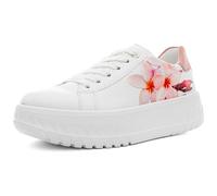 ARA Women Monaco Sneaker, White Piggy Tropicana Rose, 38.5 EU Weit