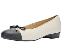 ARA Women's Bari Ballet Flat, Black Cream, 7 UK