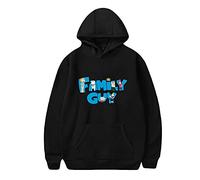 ARAAO Mens Womens Hoodies Family Guy Graphic Cute Front Pocket Cool Pullover Hooded Sweatshirts(3XL,hb-Black 1)