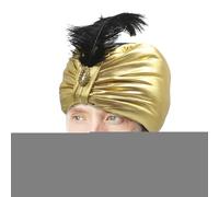 Arab Hat | Arabian Cosplay Hat With Rhinestone | Unisex Dress Up Headwear, Gold Costume Accessory for Teens Adults Theater Production Role Play Halloween