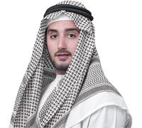 Arab Men Muslim Turban Middle East Arafat Hijab Adjustable Cotton Muslim Headscarf Saudi Dubai Hijab Headwear Arabic Men Shawls Scarf Arafat Head Cover