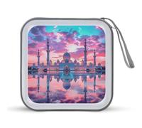 Arab Mosque CD Case Holder Portable 40 Capacity DVD Wallet Storage Organizer for Car Travel