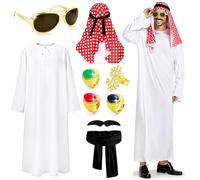 Arab Sheik Costume, Cosplay Sheik Accessories Set for Halloween Carnival