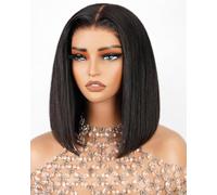 Arabella 5x6 Bob Wig Human Hair 210% Density Ready to Go Glueless Wig 12A Bob Wig Straight Pre Cut Pre Cut Pre White Lace