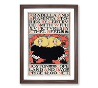 Arabella and Araminta Stories by Ethel Reed Framed Print | A2 Walnut Framed Wall Art | Ready to Hang | Modern Nature Picture | Living Room Bedroom Lounge Office