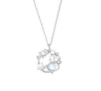 Arabella Jewels Little Prince Necklace for Girls Boys 925 Sterling Silver Le Pe Prince & Rose Pendant Anniversary Birthday Gifts for Women Girlfriend Adjustable 40cm