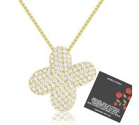 Arabella Jewels Personalised Letter Necklace with 14K Gold Plated Letter, Large Pendant with Paved Cubic Zirconia, with Chain for Women, Versatile, Large, Brass, Cubic Zirconia