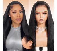 Arabella Pre Everything 33 x 6 Full Lace Front Wig Silky Straight Glueless Human Hair Pre Cut Bleached Knots 230% Density 20 Inch Ear to Ear Upgrade Ready to Use