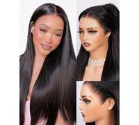 Arabella Pre Everything 33 x 6 Full Lace Front Wig Silky Straight Glueless Human Hair Pre Cut Bleached Knots 230% Density 20 Inch Ear to Ear Upgrade Ready to Use