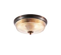 Arabella Twin Flush Ceiling Light - Bronze with Prismatic Glass
