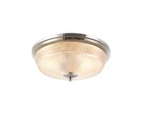 Arabella Twin Flush Ceiling Light - Polished Nickel with Prismatic Glass
