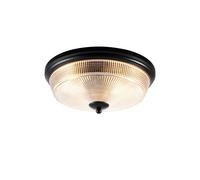 Arabella Twin Flush Ceiling Light - Satin Black with Prismatic Glass