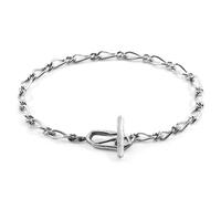 Arabella Twist Silver Chain T-Bar Bracelet ANCHOR & CREW Silver 21cm