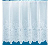 Arabella White Net Curtain, Base Design, Scalloped Hem, Slot Top (81" (205cm))
