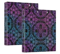 Arabesque art mandala boho ethnic bohemian 3.5cm binder three rings with storage box 1/2 packs various binders hard cover