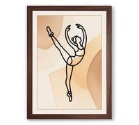 Arabesque Grace Minimalist Framed Wall Art Print A2 (59.4×42cm) Walnut, Wall Decor for Living Room, Bedroom, Office & Home, Ready to Hang, Art Gift
