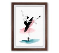 Arabesque Grace Modern Framed Wall Art Print A4 (29.7×21cm) Walnut, Wall Decor for Living Room, Bedroom, Office & Home, Ready to Hang, Art Gift