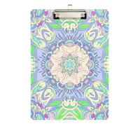 Arabesque Green Purple Clipboard Cute Clip Board A4 Standard Size Clip Board with Low Profile Metal Clip for Teacher Student Lawyer Nurse