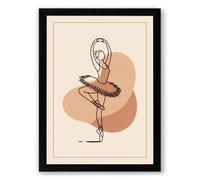 Arabesque in Motion Minimalist Framed Wall Art Print A4 (29.7×21cm) Black, Wall Decor for Living Room, Bedroom, Office & Home, Ready to Hang, Art Gift