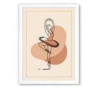 Arabesque in Motion Minimalist Framed Wall Art Print A4 (29.7×21cm) White, Wall Decor for Living Room, Bedroom, Office & Home, Ready to Hang, Art Gift