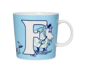 アラビア Arabia 1068825 Mumin Mug ABC Letter F White Porcelain Dimensions: 12 x 9.4 cm Capacity 0.4 L