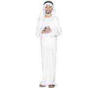 Smiffys Arabian Costume, White with Robe & Headpiece, Christmas Children's Fancy Dress, Santa Dress Up Costumes