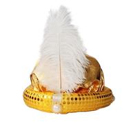 Arabian Costume Hat Gorgeous Shiny Sequin Plume Pearl