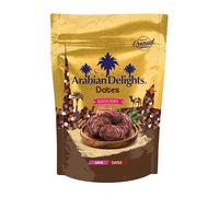 Arabian Delights Khoudry 500g Mini Dates - Dubai dates, best for sharing, healthy alternative - festive gift in resealable pouch - nutritious, high fiber, high energy, natural, no added sugars, vegan