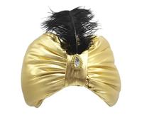 Arabian Hat - Turban Hat, Rhinestone Arabian Costume Headwear, Unisex Gold Hats | 9.4 Inch, Party Accessory For Theater Play, Role Teens Adults Fancy Dress Cosplay, 1*Pc