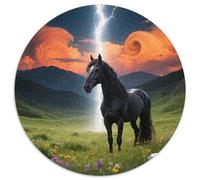 Arabian Horse 1000pc Round Puzzle Highlighting Horse, A Joy to Assemble, Perfect for Relaxing in The Sunroom 1000pcs (67.5x67.5cm)