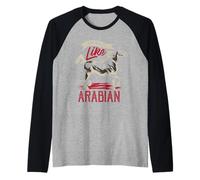 Arabian Horse Breed Equestrian Arab Mare Foal Raglan Baseball Tee