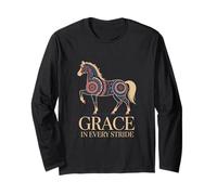 Arabian Horse Grace in Every Stride Equestrian Long Sleeve T-Shirt