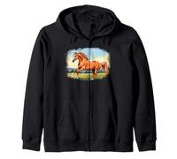 Arabian Horse in Meadow Zip Hoodie