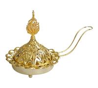 Arabian Incense Burner, Frankincense Charcoal Incense Stand, Ideal for Aromatherapy, Yoga and Spa, Home and Christian Church Censer, (Gold) HOME Decor