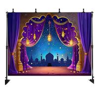 Arabian Nights Backdrop for Photography Princess Baby Shower Aladdin Moroccan Nights Birthday Party Magic Genie Indian Luxurious Photo Background Decorations Booth Studio Props LHC054 8X6FT