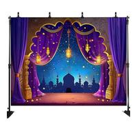 Arabian Nights Backdrop for Photography Princess Baby Shower Aladdin Moroccan Nights Birthday Party Magic Genie Indian Luxurious Photo Background Decorations Booth Studio Props LHC054 7X5FT