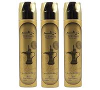 Arabian Oud Air Fresheners Room Freshner Spray 'Oud' Scent Oud/Musk/Woody/Rose Scent Perfume Spray (Pack of 3) (Dirham Gold)