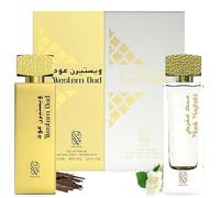 Arabian Oud & Musk 75ml Perfume Set by Nylaa- Musk Maghribi and Western Oud - Woody Oriental - Men Women Fragrance Gift