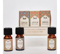 Arabian Oudh Diffuser Oil Set, Essential Oils by Dukhni | 3 x 10ml Oud Oil Ramadan Gift Set for Diffuser & humidifier | 100% Pure Halal Oils | Relax with Home Aromatherapy, for Relaxation & Massage