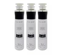 Arabic Air Freshener Set of 3 Long Lasting Spray Perfume Home Car Office Gift (Ana Abiyedh White)