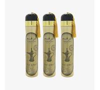 Arabic Air Freshener Set of 3 Long Lasting Spray Perfume Home Car Office Gift (Dirham Gold)