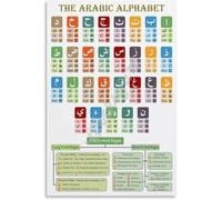 Arabic Alphabet Chart Poster Classroom Educational Metal Tin Sign Wall Art for Bedroom Living Room Decor Aesthetics 6x8 inch