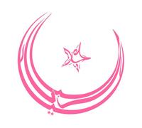 Arabic Calligraphy of eid Mubarak eid Saeed Against Lettering Decals 64x82.7cm Do not Damage The Wall Surface Pink