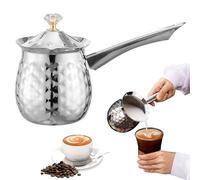 Arabic Coffee Pot, 400ml/14oz Stainless Steel Chocolate Melting Pot with Eagle Spout, Non Slip Milk Warmer with Handle ＆ Dustproof Lid for Stove Top Turkish Coffee Maker