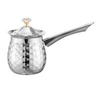 Arabic Coffee Pot, 600ml/20oz Stainless Steel Chocolate Melting Pot with Eagle Spout, Non Slip Milk Warmer with Handle ＆ Dustproof Lid Set for Stove Top