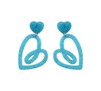 Arabic Earrings Inlaid Diamond Lines Dangle Earrings Simple Bride Minimalist Fine Earrings Studded Diamond Earrings Zirconia Earrings Water Drop Earrings (Blue, One Size)