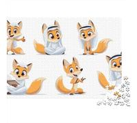 Arabic Fox Character Set Jigsaw Puzzles Puzzles for Adults Kids. 1000 Pieces Whimsical Challenge Toy Educational Game Home Decoration for Adults& Kids Age 14 Years Up 38x26cm/1000pcs